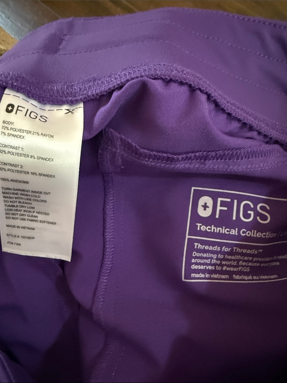 NWOT FIGS wide leg scrub pant. Olive only sz LP - Picture 3 of 4